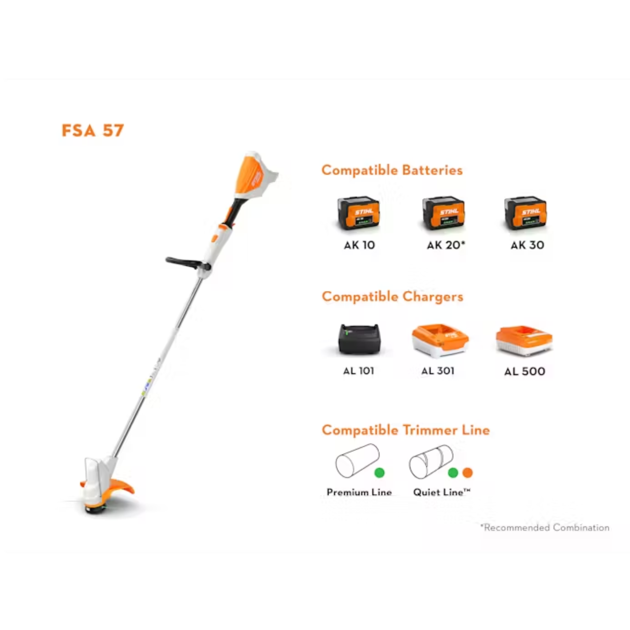 Stihl FSA 57 Cordless trimmer, AutoCut C3-2 (Unit Only) 45220115761US