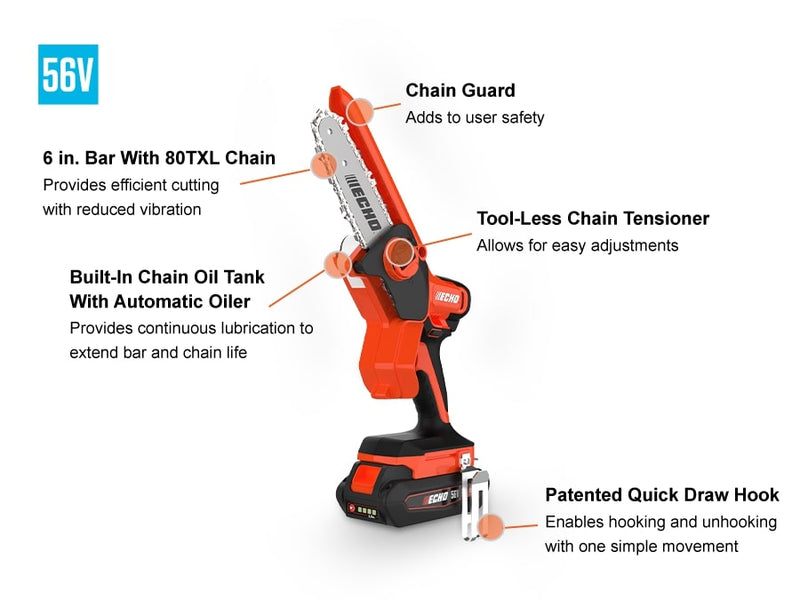 Echo DHS-3006X1 - Includes 2.5Ah Battery & Top Mount Charger
