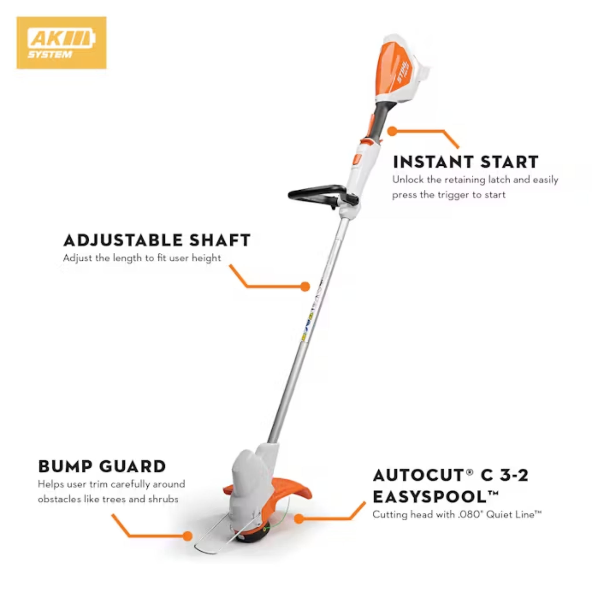 Stihl FSA 57 Cordless trimmer, AutoCut C3-2 (Unit Only) 45220115761US
